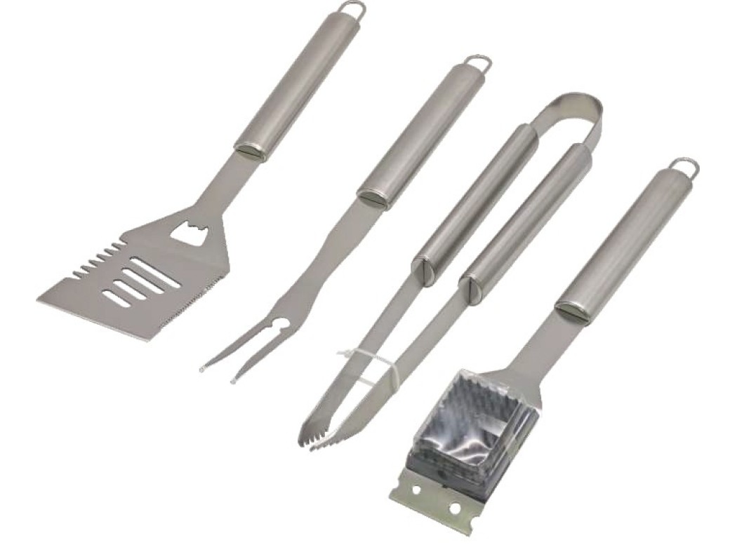 Accesorios barbacoa 4 piezas natuur