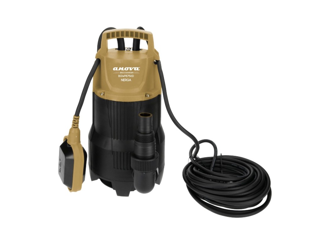 Bomba electrica sumergible aguas sucias 750 w fibra negra an