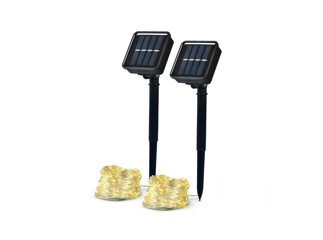 Guirnalda con placa solar cintia packs 2 unidades 12 metros