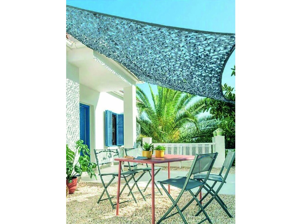 Toldo vela sombreo cuadrado camuflaje 3 x 3 m gris natuur