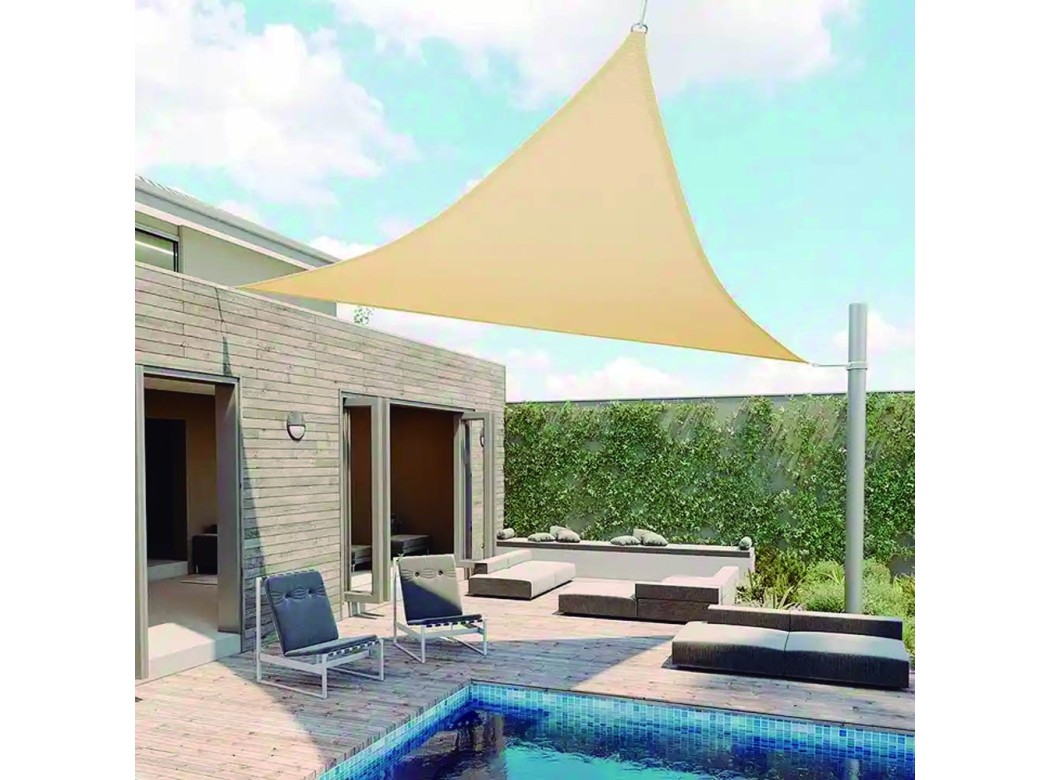 Toldo vela sombreo triangular impermeable poliester 3 x 3 x