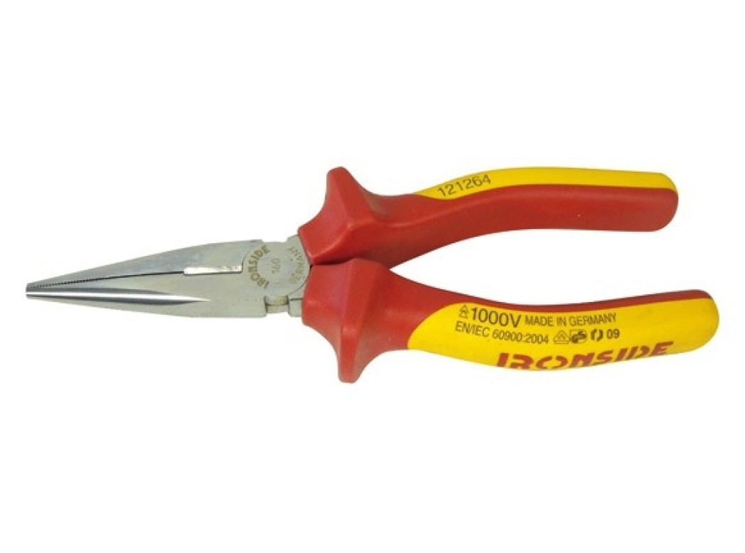 Alicate boca semi redonda con cortante 1000 v 200 mm mango b