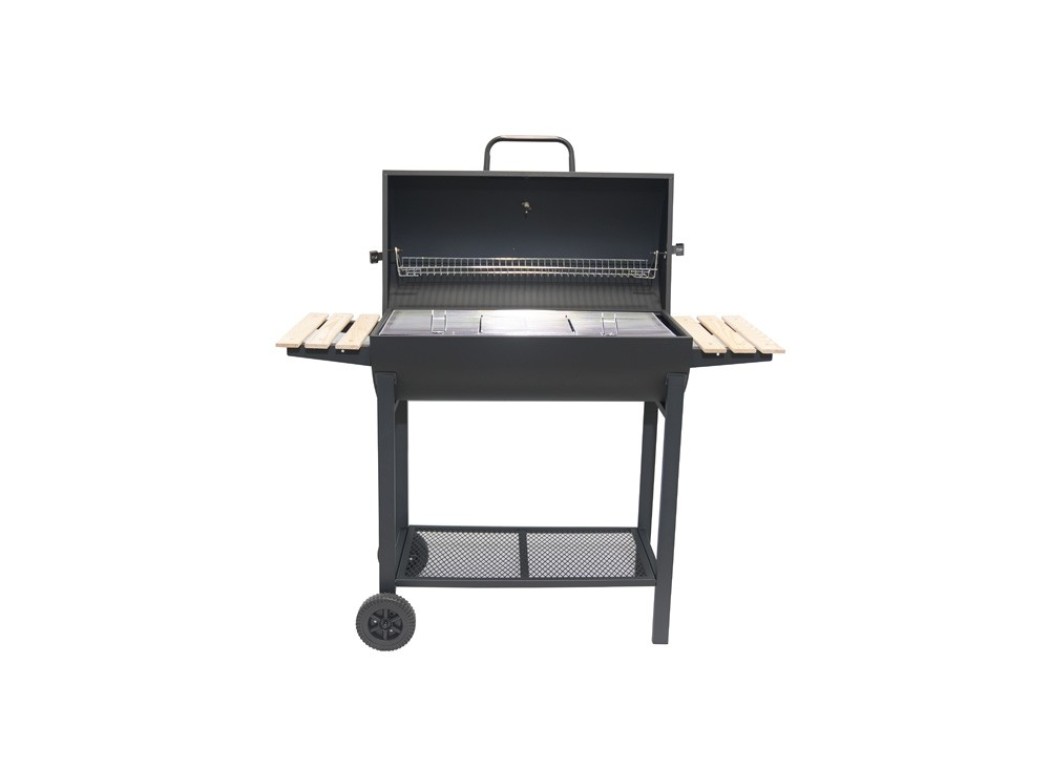 Barbacoa carbon barril dos mesas auxiliares 120x53x102cm nat