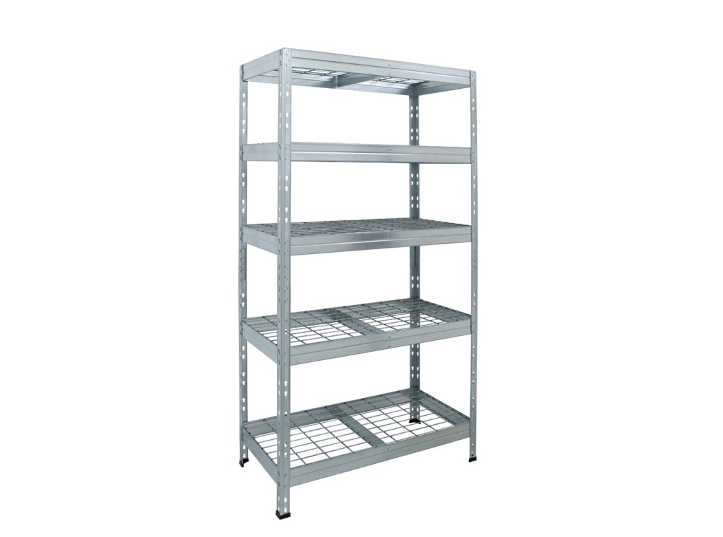 Estanteria metal galvanizado 5 estantes de rejilla 180 x 90