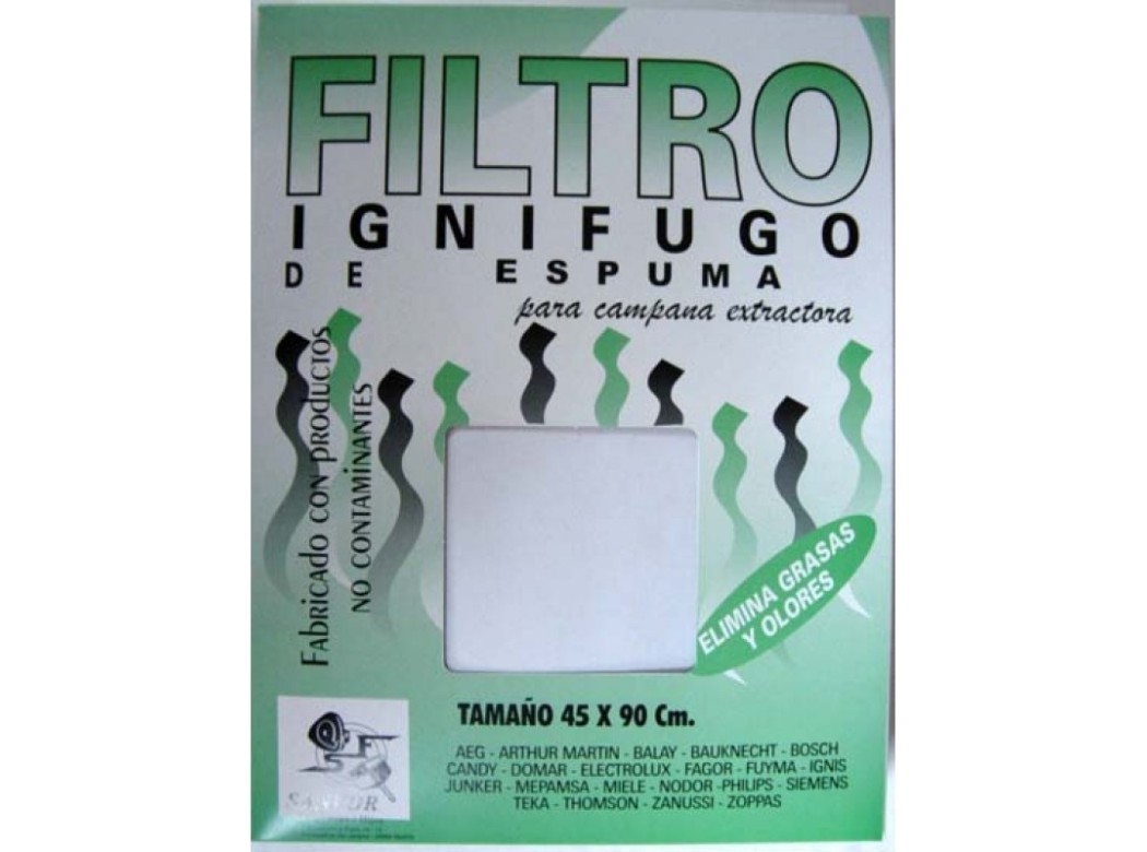 Filtro campana espuma 90x45 1 unidad blanco sanfor