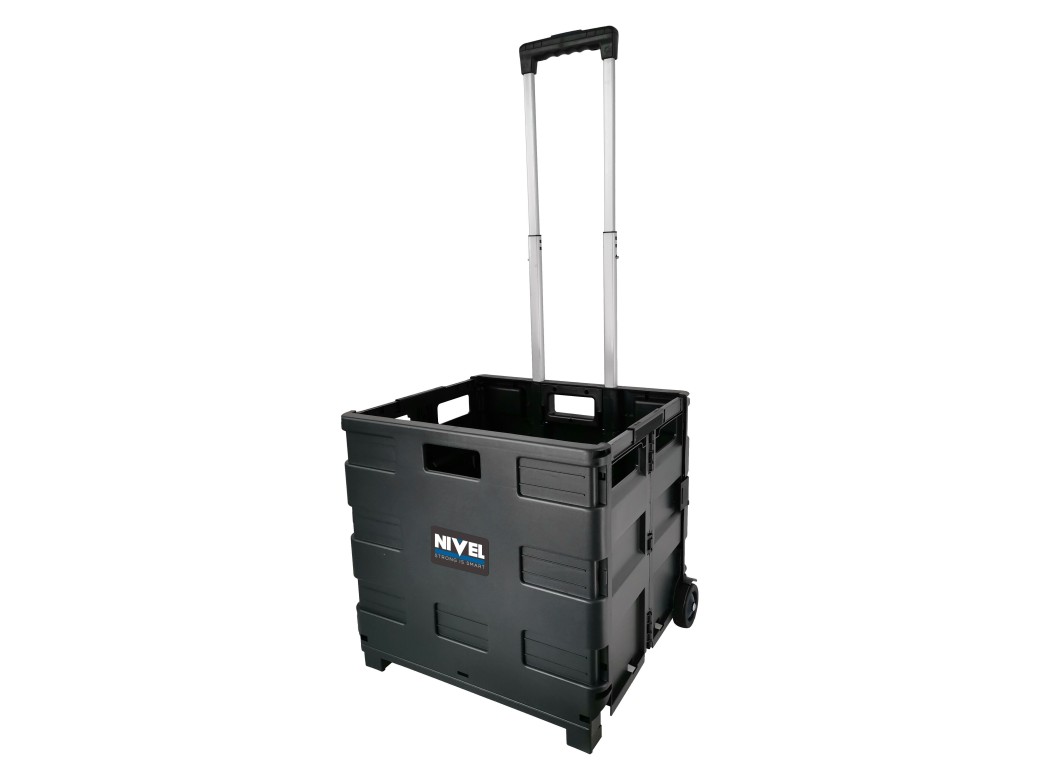 Carro caja plegable negro 42 x 37 x 40,5 cm nivel
