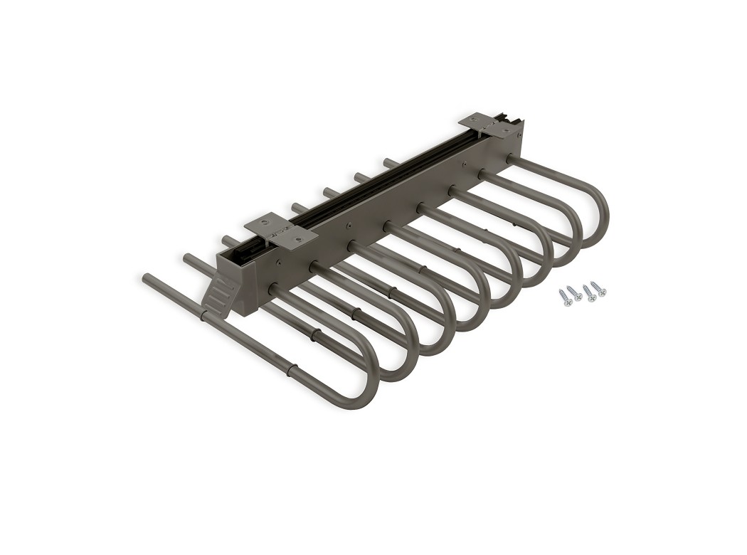 Emuca Pantalonero extraíble, Derecha, Acero y Plástico, Titanio