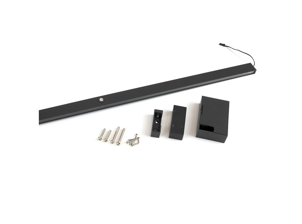 Emuca Barra para armario con luz LED Castor, batería extraible y sensor de movimiento, L558mm, Plástico y aluminio, Pintado negro texturizado