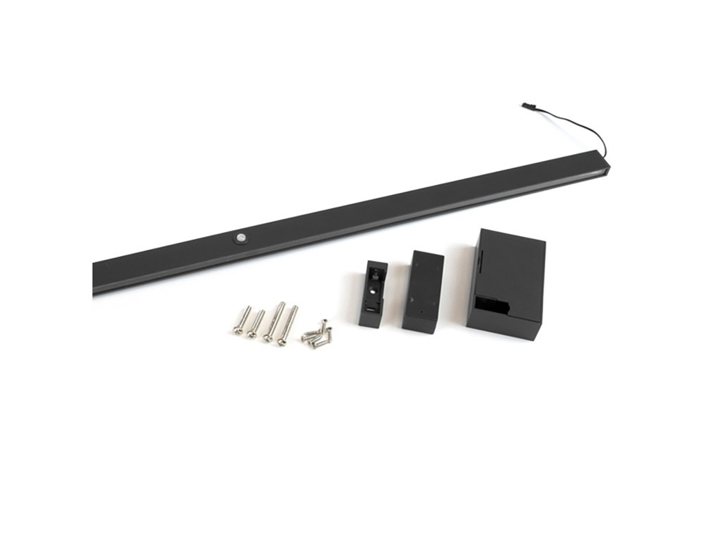 Emuca Barra para armario con luz LED Castor, batería extraible y sensor de movimiento, L1.008mm, Plástico y aluminio, Pintado negro texturizado