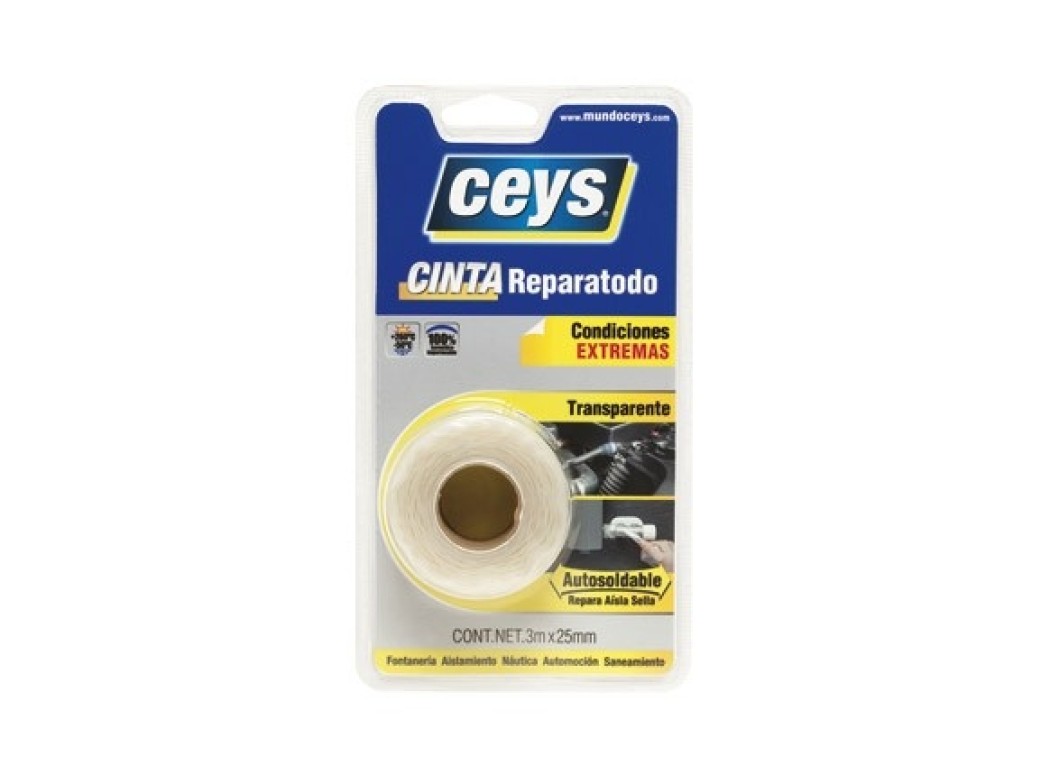 Cinta autosoldable reparatodo silicona 3m x 25mm transparente ceys