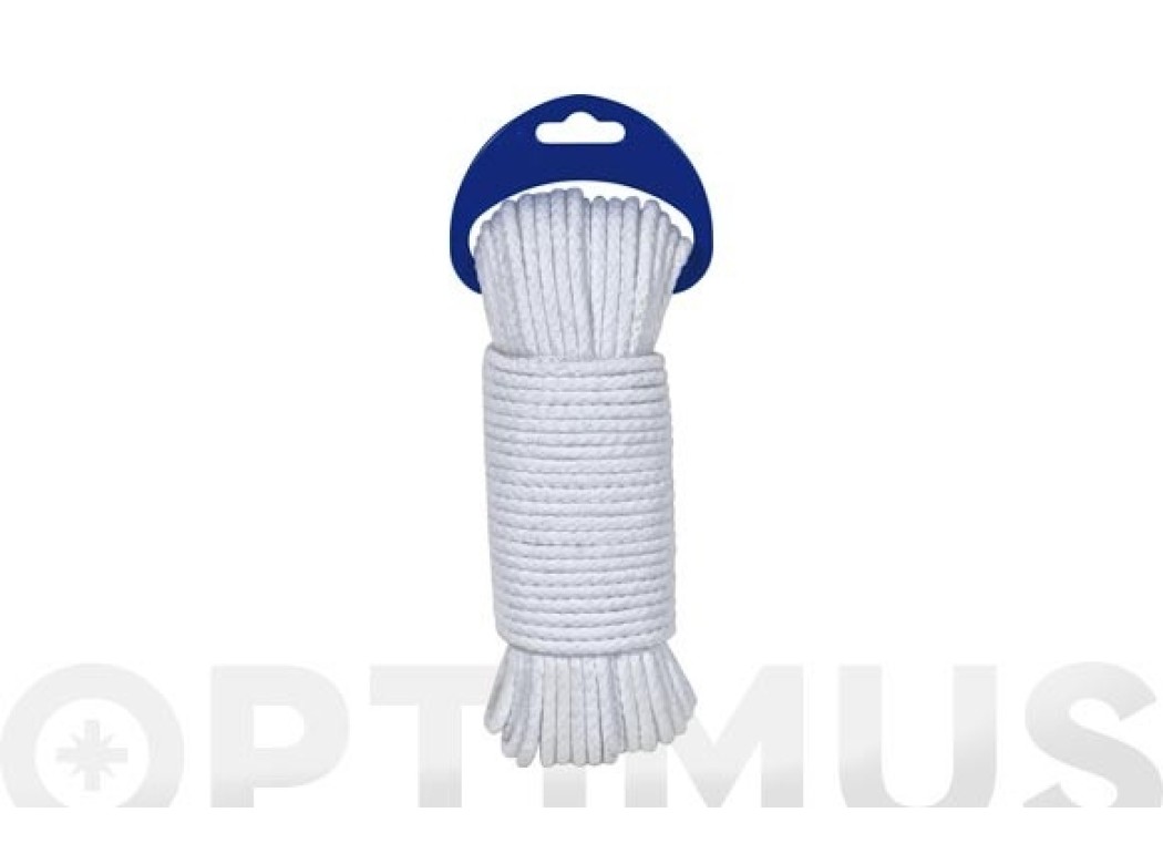 Cuerda algodon trenzado con alma Ø 4,5mm 20 mt blanco rombull