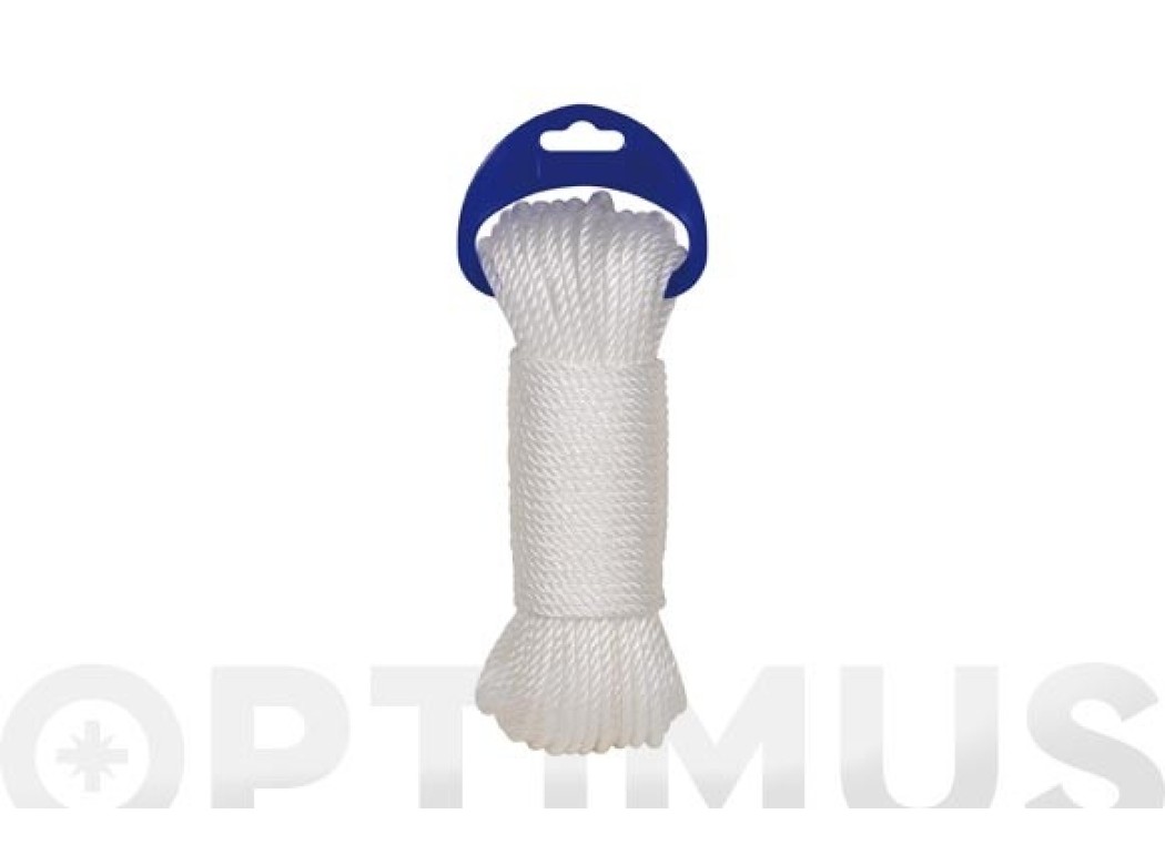 Cuerda polietileno cableada 4 cabos Ø 5 mm 10 mt blanco rombull