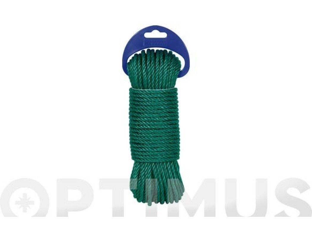 Cuerda polietileno cableada 4 cabos Ø 5 mm 20 mt verde rombull