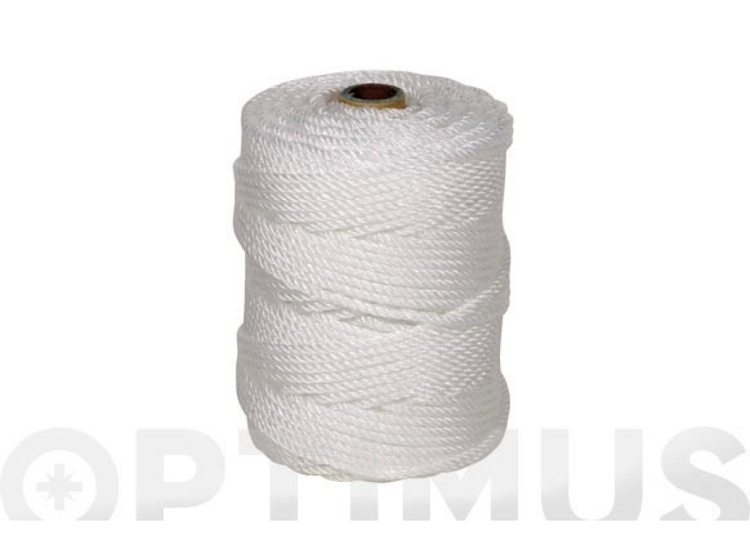 Cuerda polietileno cableada 4 cabos Ø 6 mm 100 mt blanco rombull