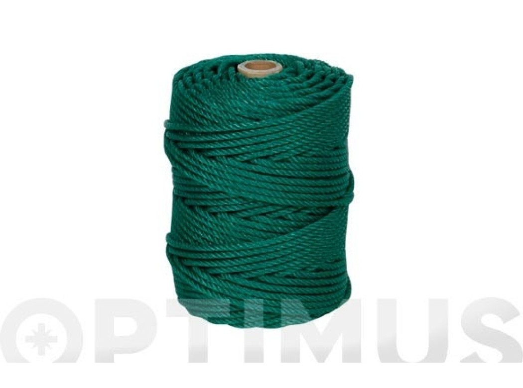 Cuerda polietileno cableada 4 cabos Ø 6 mm 100 mt verde rombull