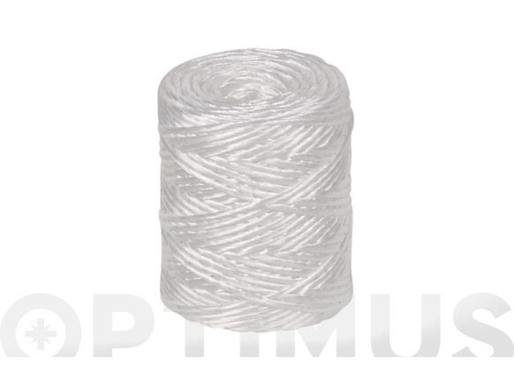 Hilo rafia polipropileno 1 cabo 600 m/kg Ø 1,7 mm 400 grs blanco rombull