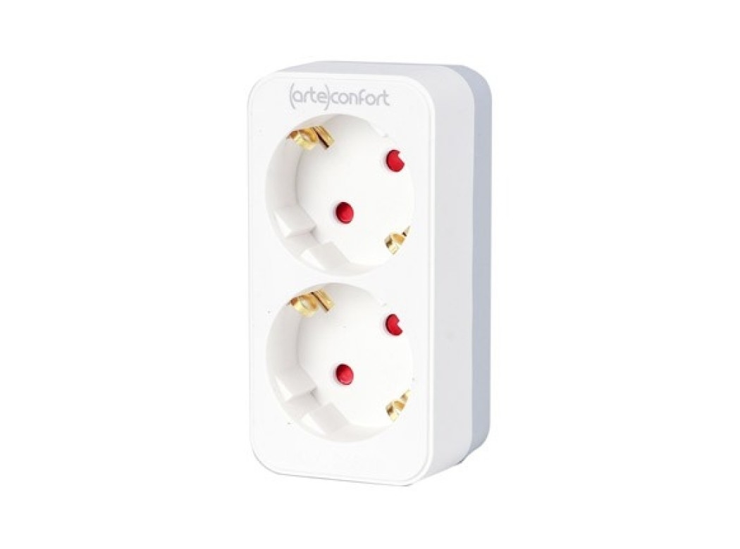 Ladron uno a d.os sin interruptor blanco 16a 250v ip20 artec