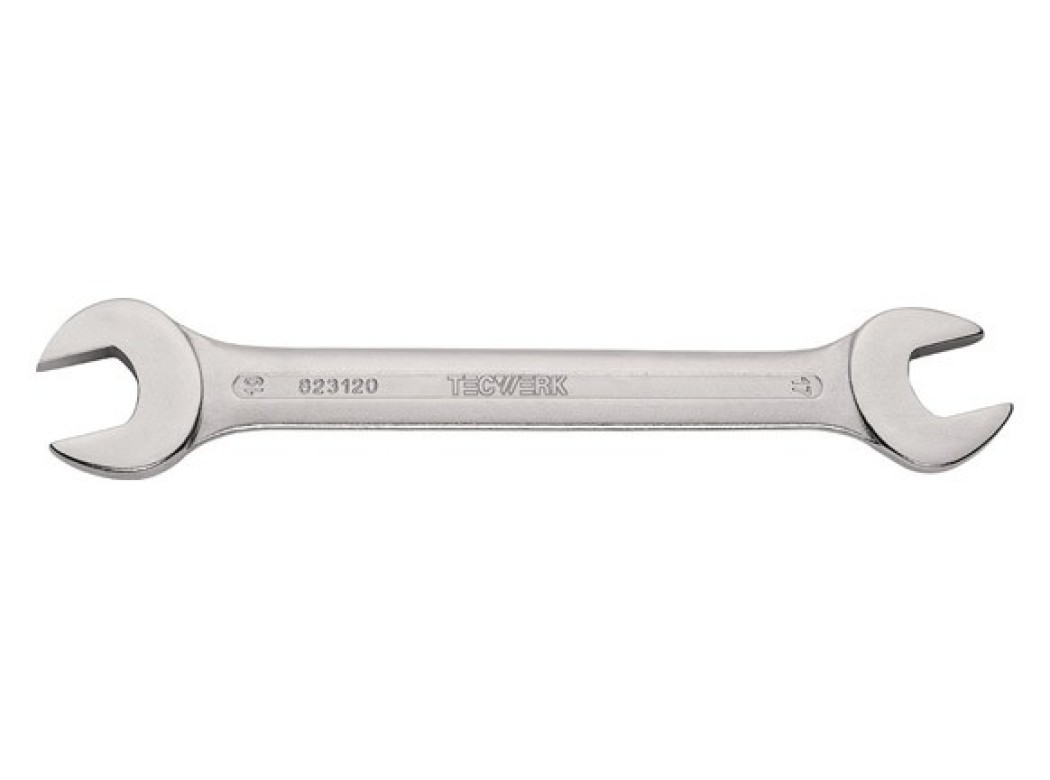 Llave fija plana 136mm 2 bocas cromada 08-09mm tecwerk