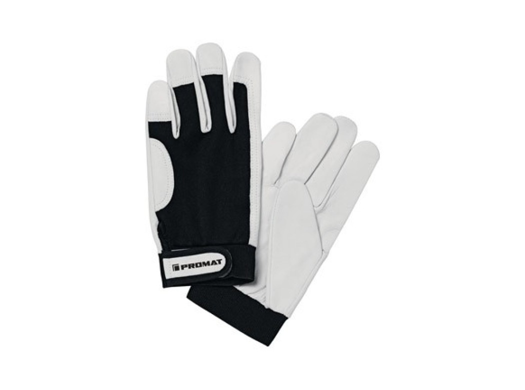 Guante napa cabra/textil main gr/ne t 8 promat