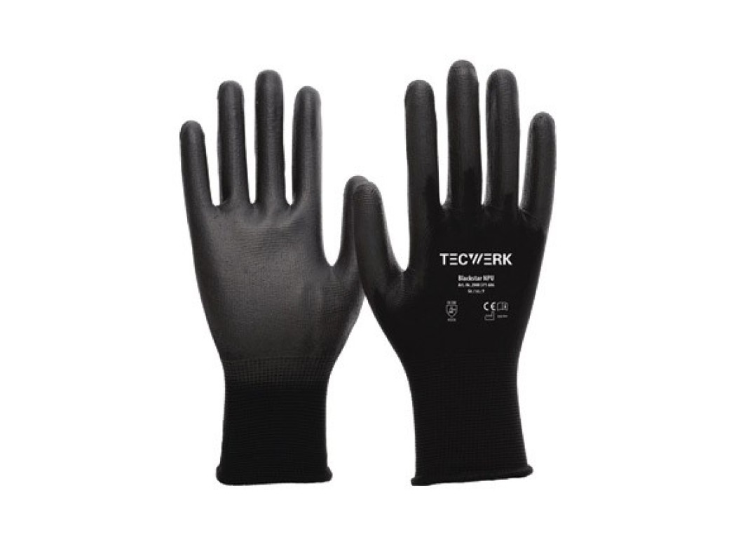 Guante nilon recubrimiento pu blackstar negro t 9 tecwerk