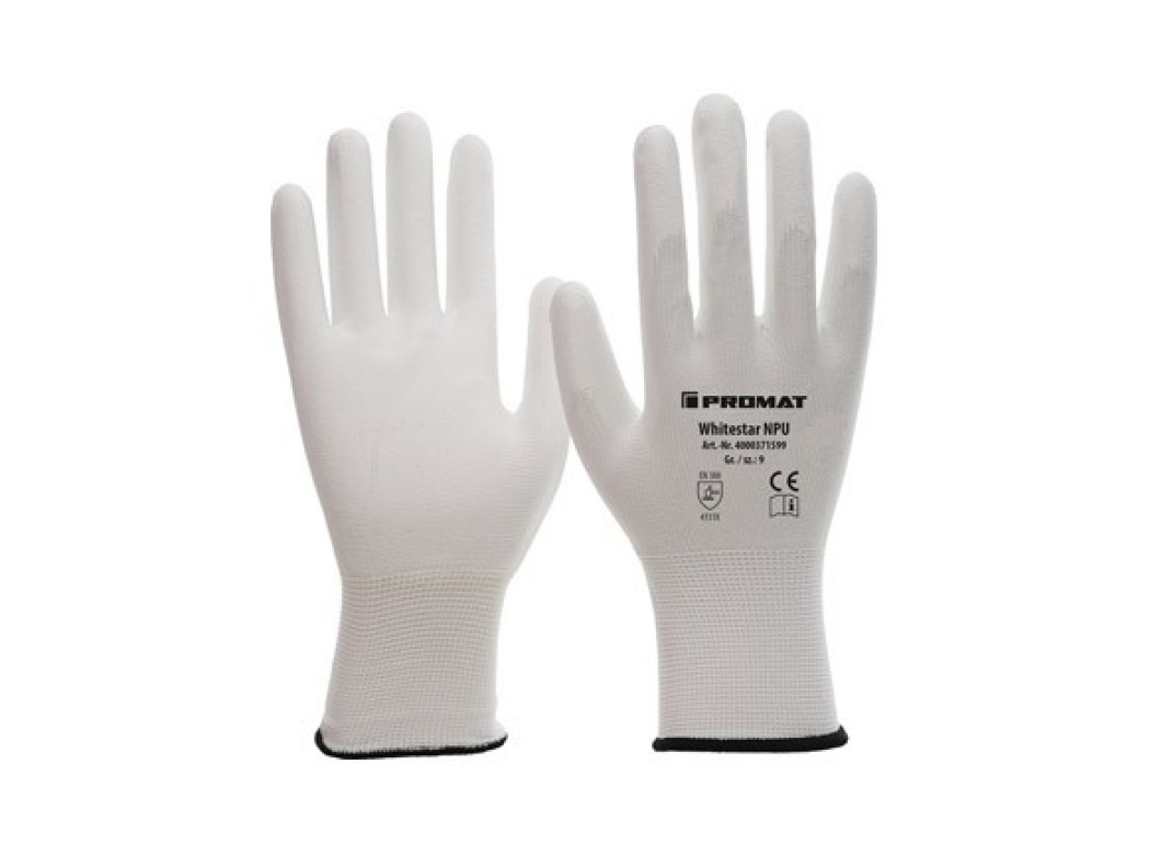 Guante nilon recubrimiento pu whitestar blanco t 11 promat