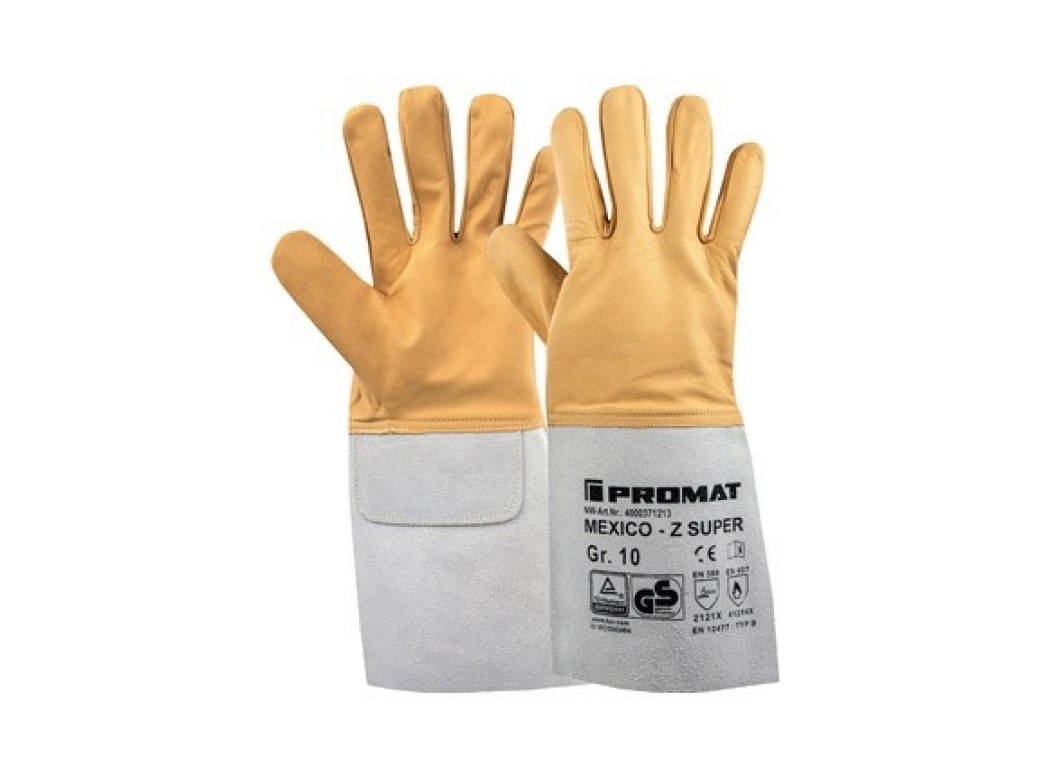 Guante piel cabra soldador mexico z super am/gr t 10 promat