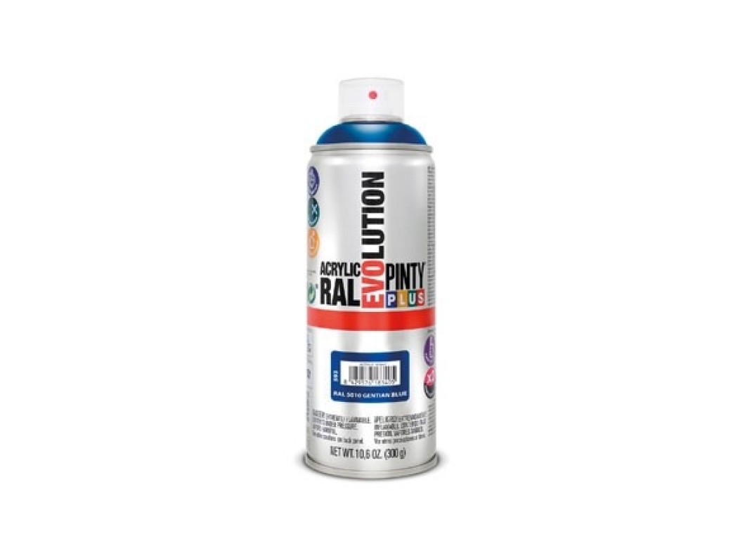 Pintura spray acrilica evolution brillo 520 cc ral 5010 azul genziana pintyplus