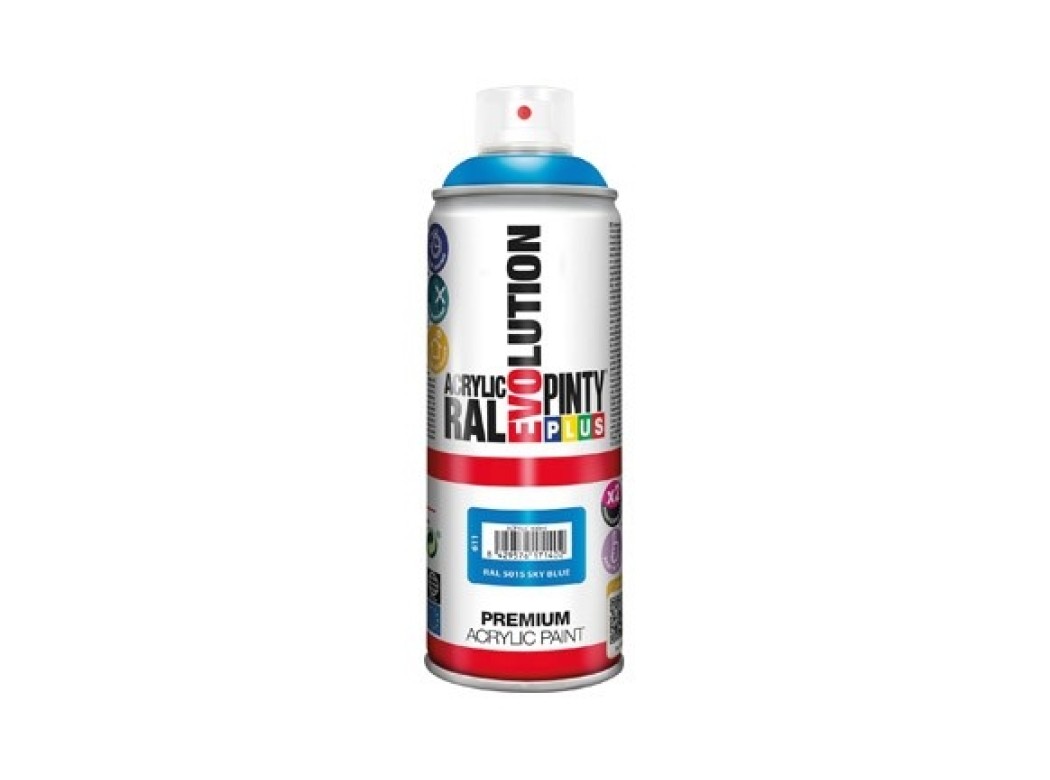 Pintura spray acrilica evolution brillo 520 cc ral 5015 azul celeste pintyplus