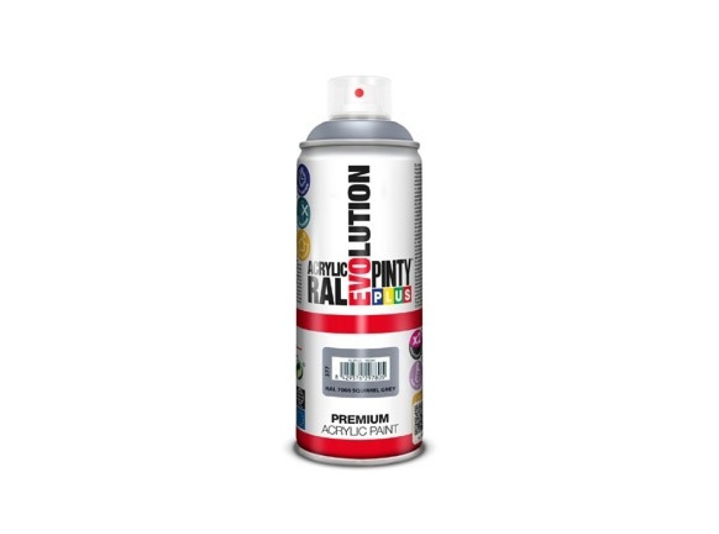 Pintura spray acrilica evolution brillo 520 cc ral 7000 gris ardilla pintyplus
