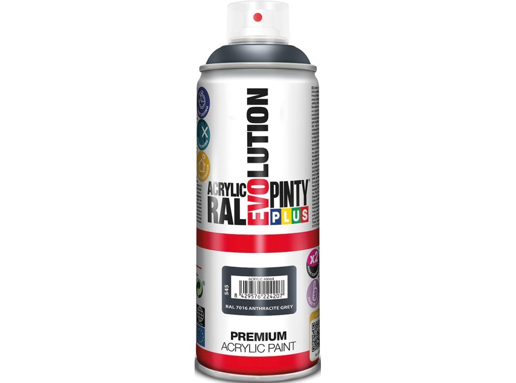Pintura spray acrilica evolution brillo 520 cc ral 7016 gris antracita pintyplus