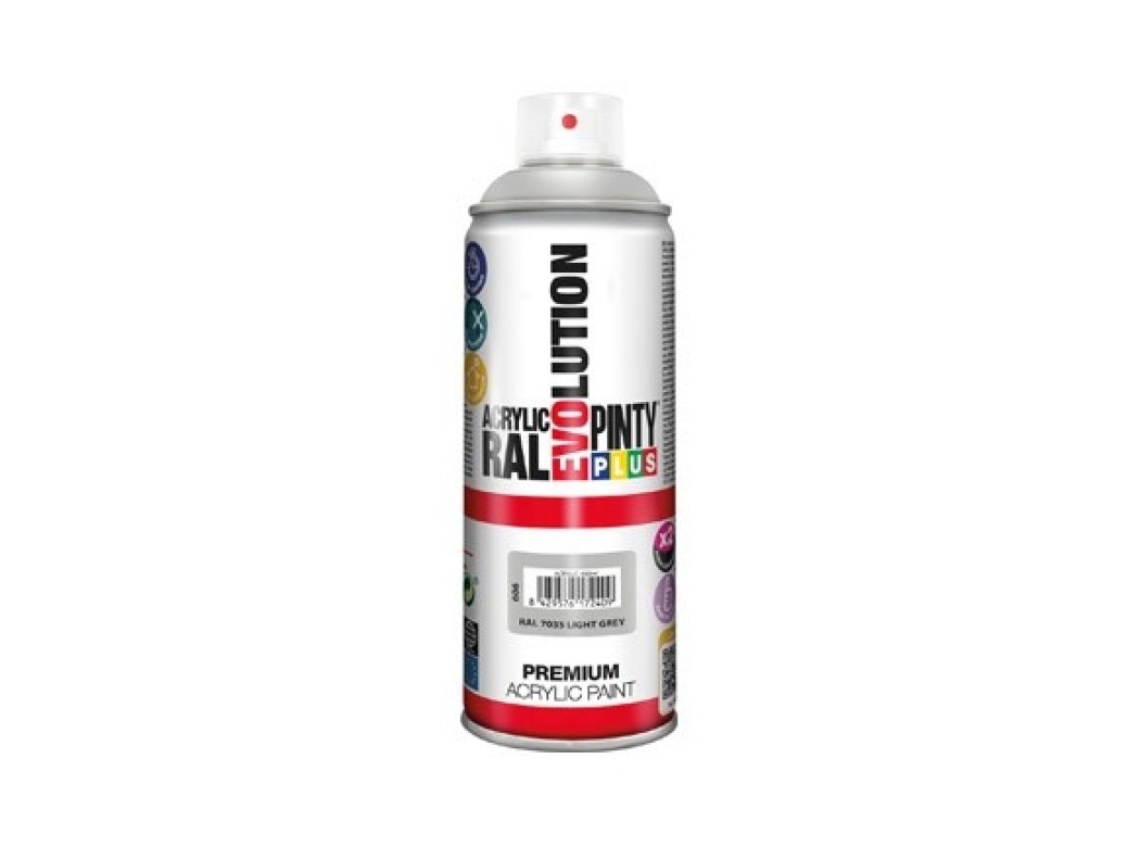 Pintura spray acrilica evolution brillo 520 cc ral 7035 gris luminoso pintyplus