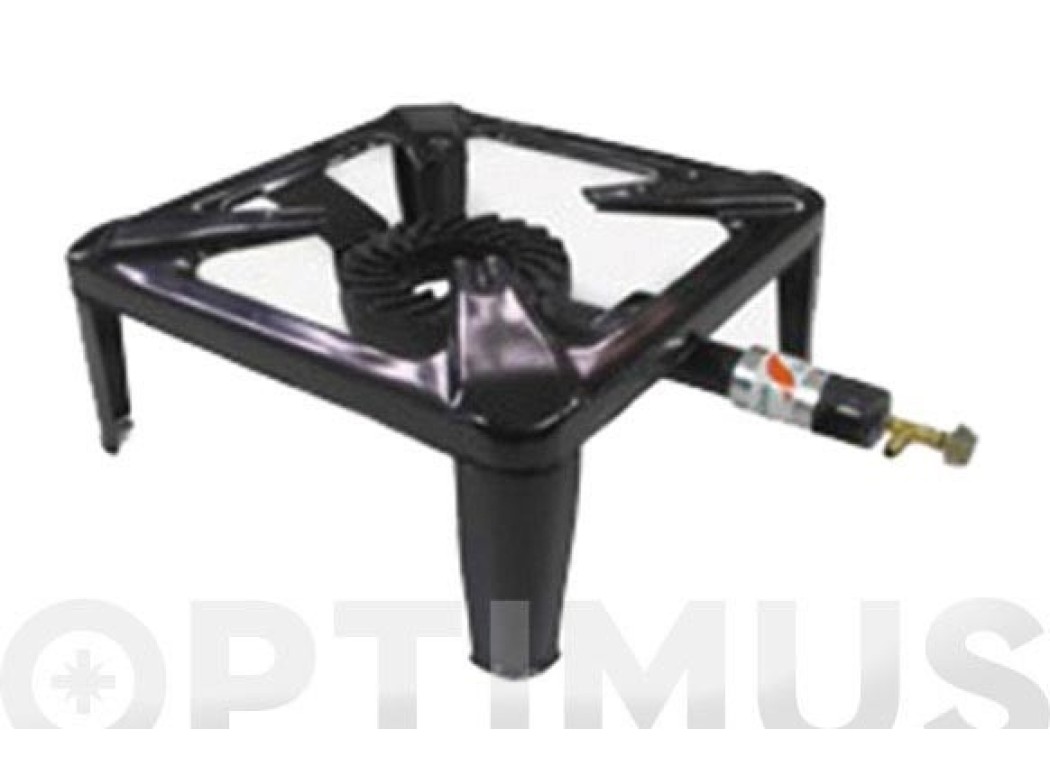 Quemador chapa esmaltada 40x40x17cm negro comgas