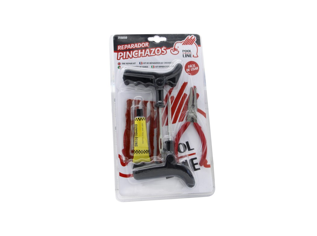 Reparador pinchazo neumatico mecha kit pool line