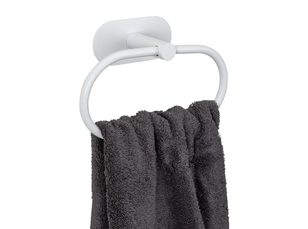 Toallero de aro de acero inoxidable turbo-loc® serie orea white mat wenko