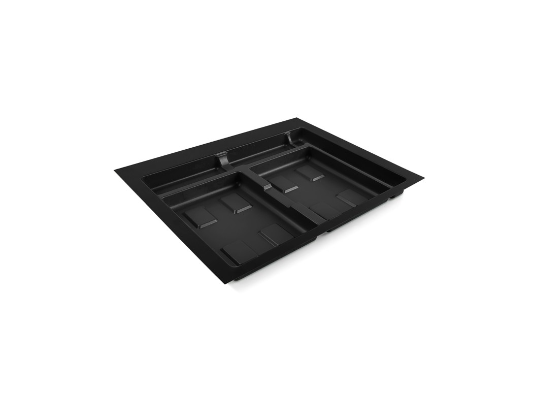 Emuca Base para contenedores de cajón cocina Recycle, 2 huecos, módulo 700mm, Plástico, Negro