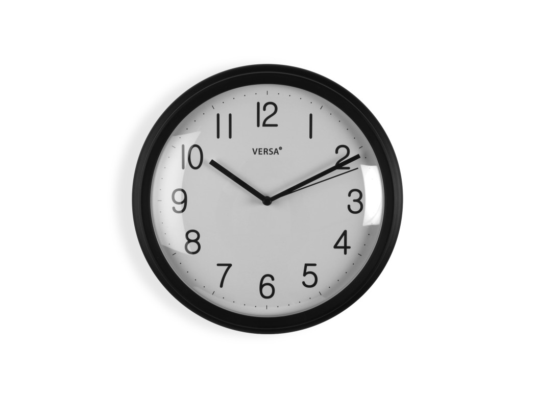 Reloj pared redondo 26cm negro versa