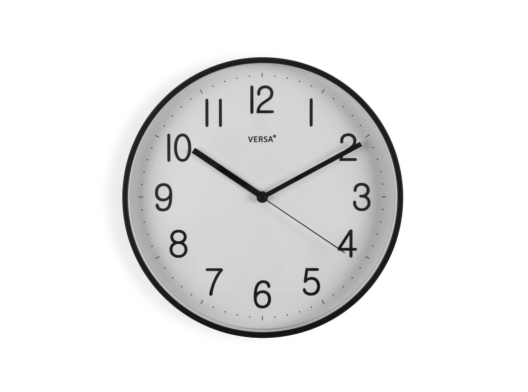 Reloj pared redondo 30cm negro versa