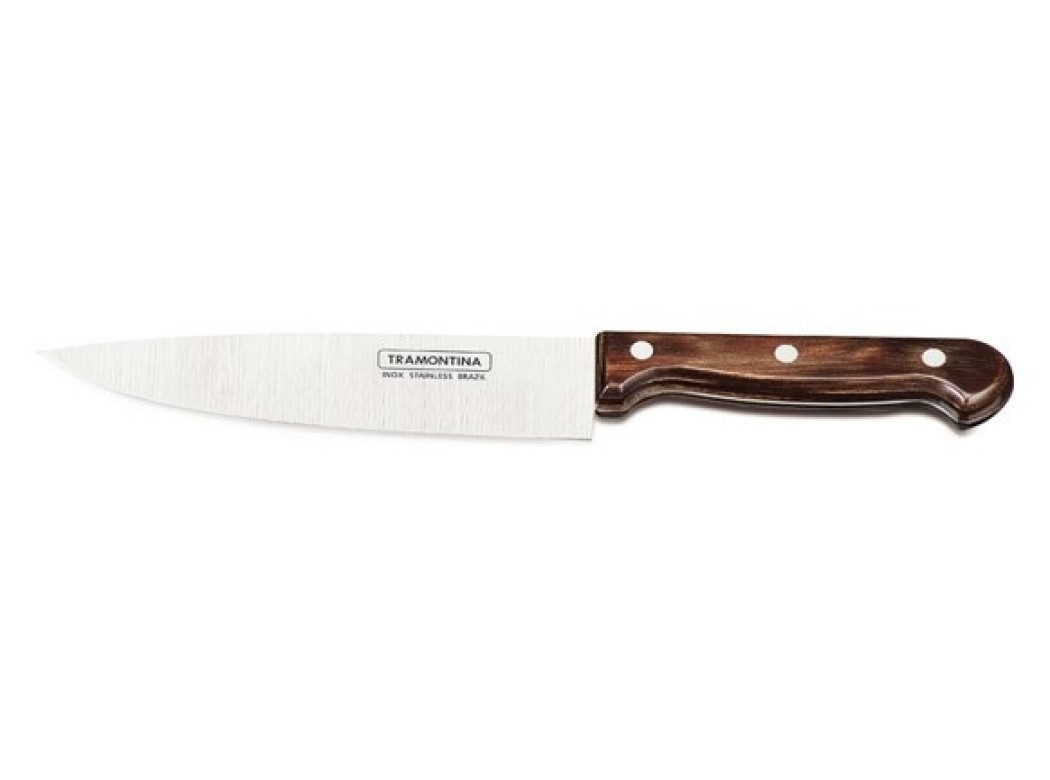 Cuchillo cocinero poliwood castaÑo 18cm tramontina