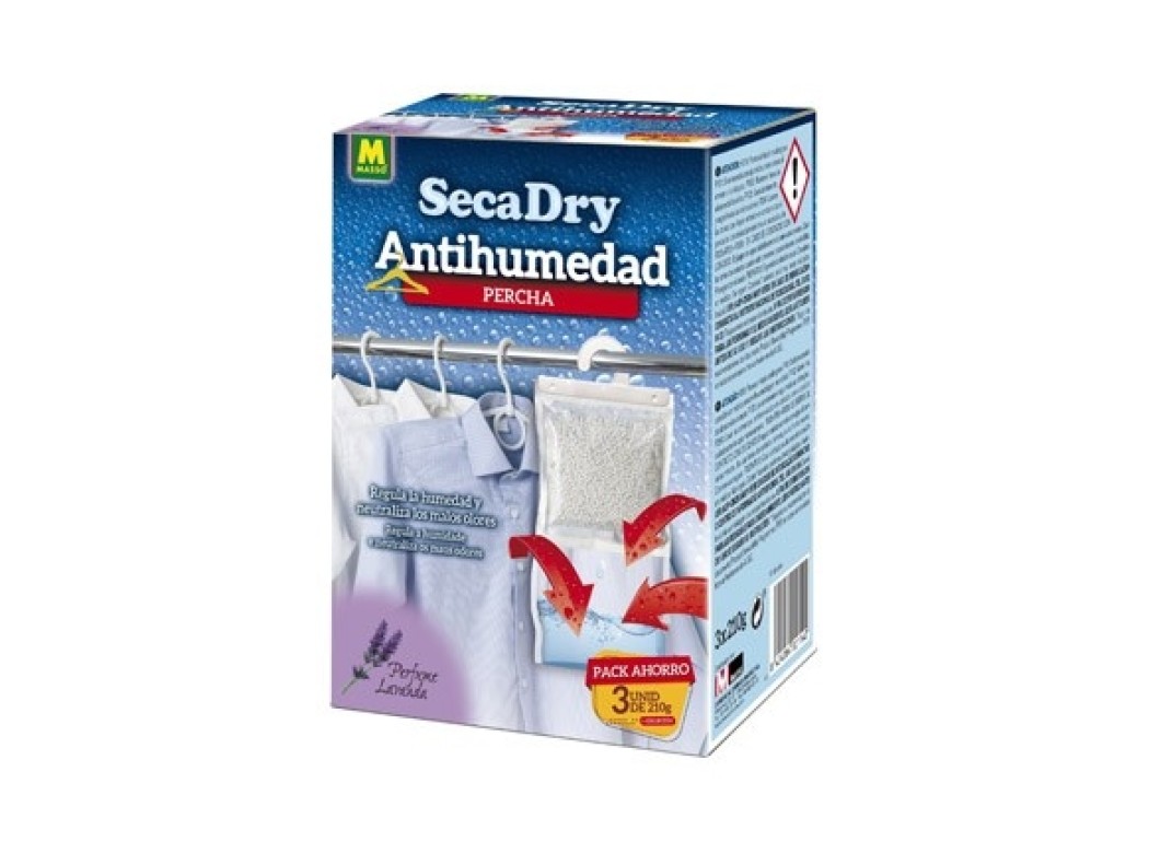 Antihumedad percha 210 gr (3 uds) secadry lavanda masso