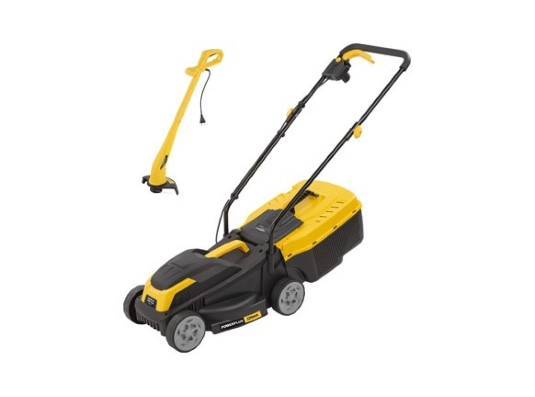 Cortacesped electrico 1300 w + cortabordes 250 w ancho cortacesped 32 cm power p