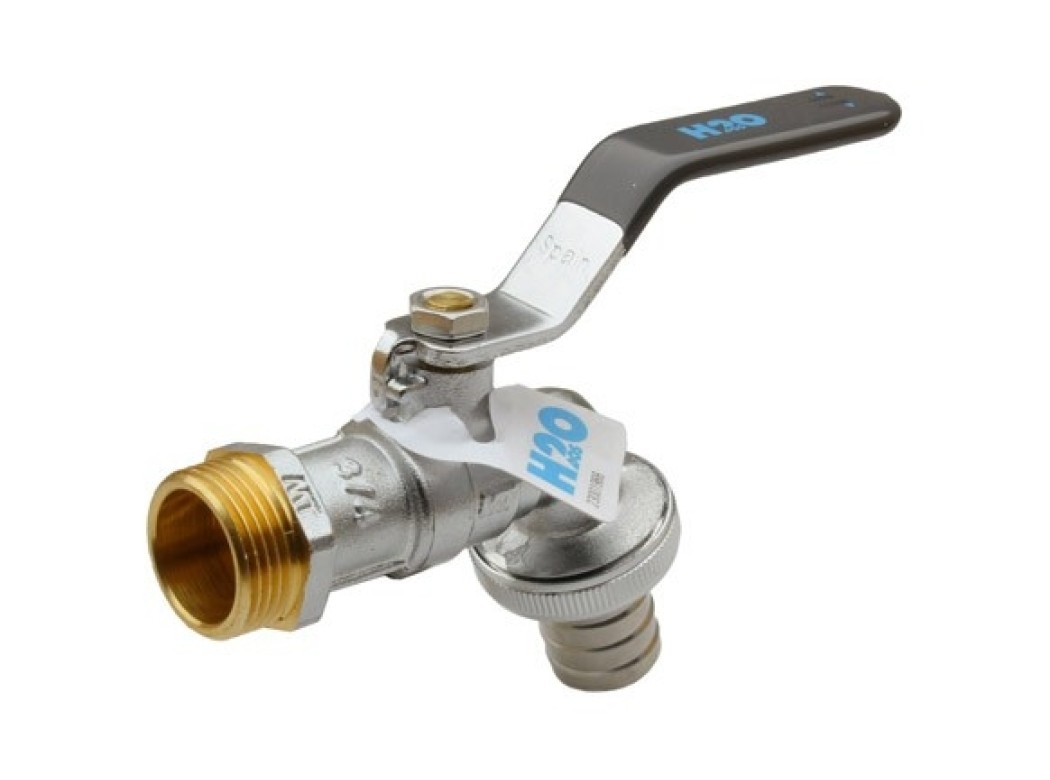 Grifo esfera jardin pn-16 racor manguera export 1/2´ x 3/4´ plata mango azul h2o