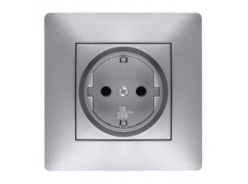 Base enchufe elec 16a-250v schuko tt empotrar abs alum habit