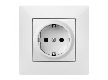 Base enchufe elec 16a-250v schuko tt empotrar abs bl habitat