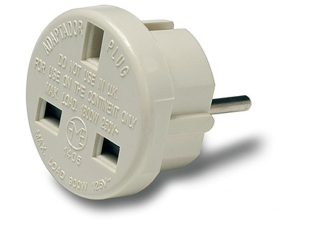 Adaptador elec 45x45x45 10a-250v eur-ingles polic bl famat