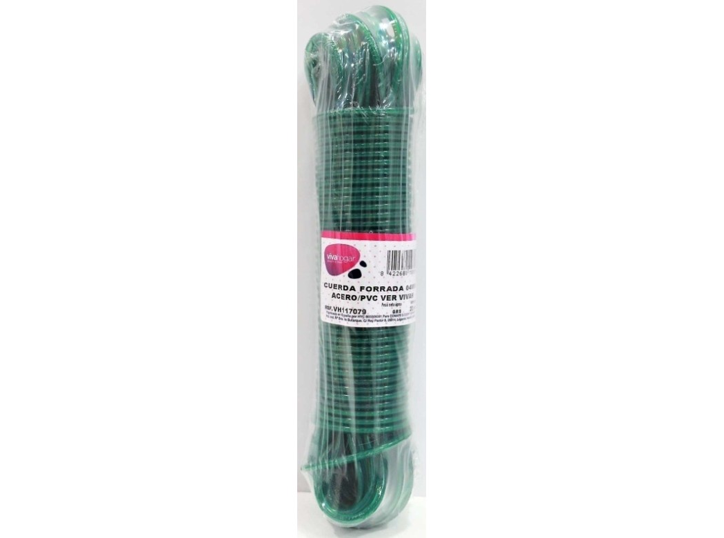 Cuerda forrada 04mm acero/pvc ver vivah 20 mt