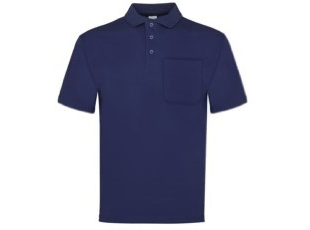 Polo trabajo l bolsillo alg/poli/cool m/corta az/mar 100 ves