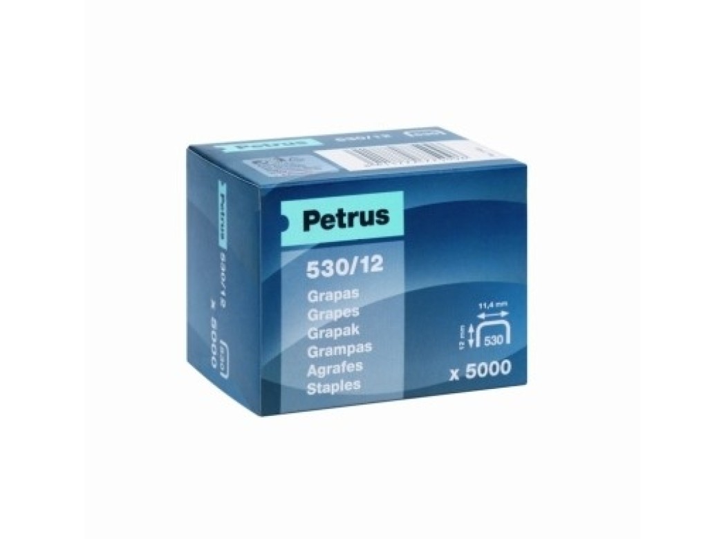 Grapa clavadora modelo 530 12mm ac petrus 5.000 pz