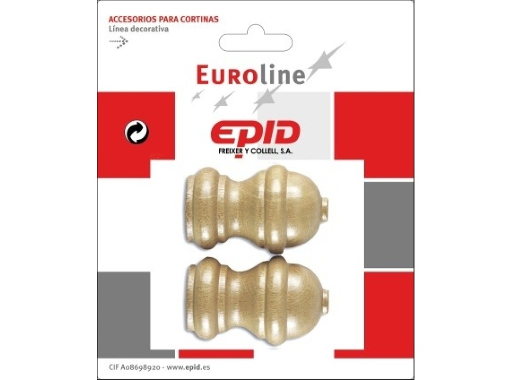 Terminal barra cort 19mm mad nat epid