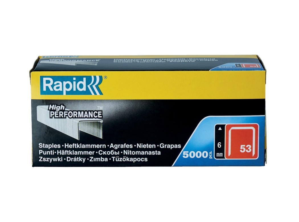 Grapa grapadora modelo 53 06mm fina ac rapid 5.000 pz