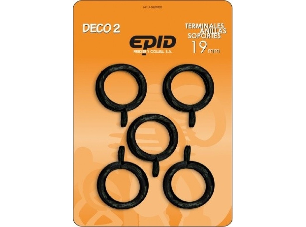 Anilla cortina 19mm hogar met ne deco 2 epid 10 pz